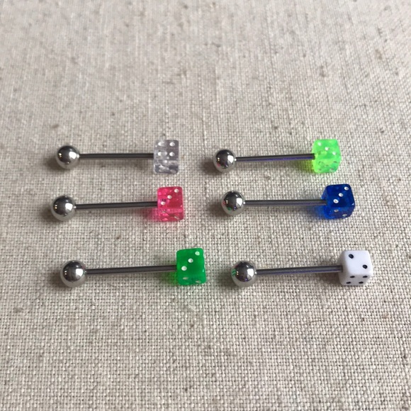 Dice Tongue Ring - Picture 2 of 4